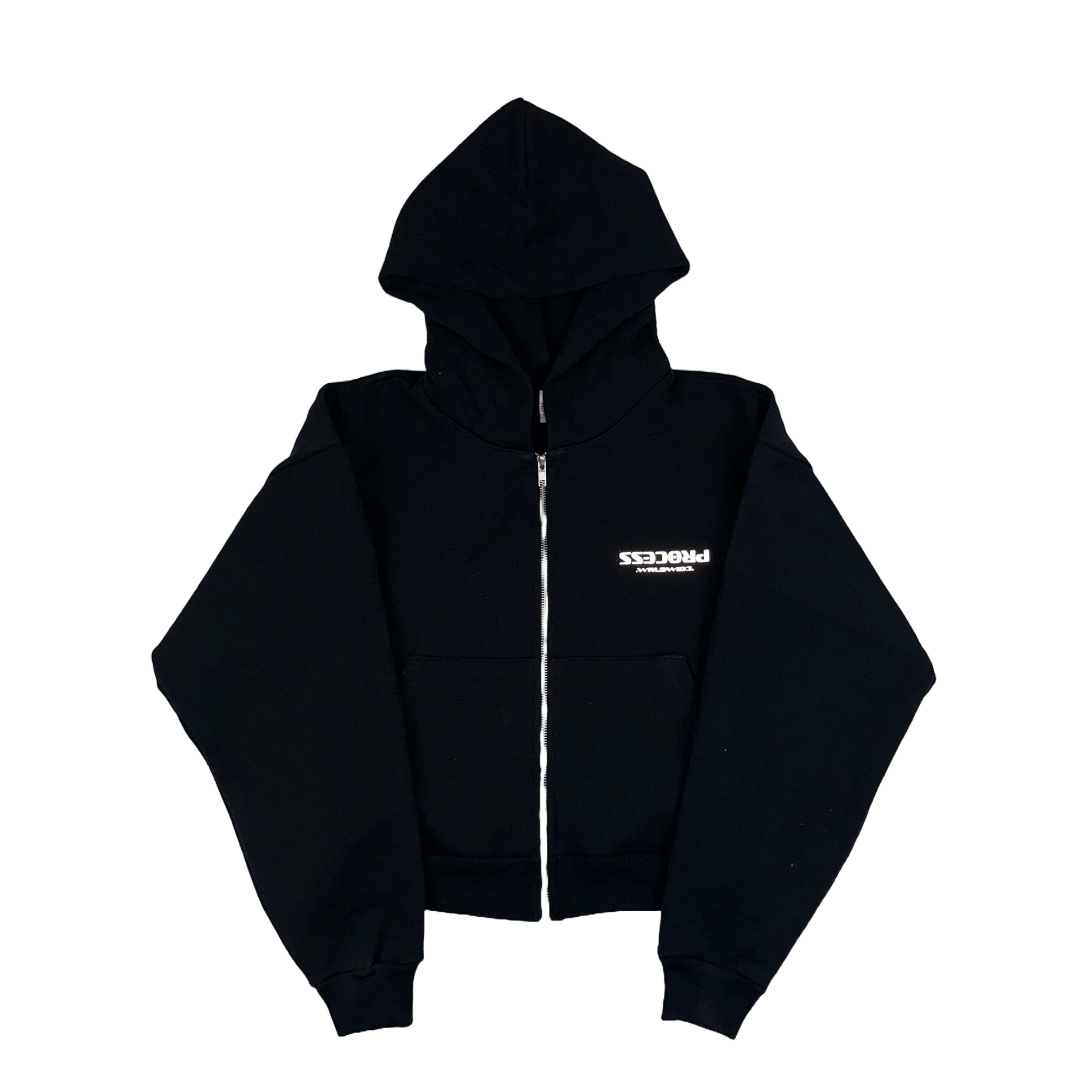 HEAVYWEIGHT SPORTS REFLECTIVE CROP ZIP UP - PROCESS WRLDWID3